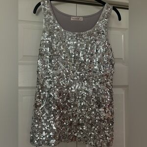 Silver Sequin Women's Top Size Medium